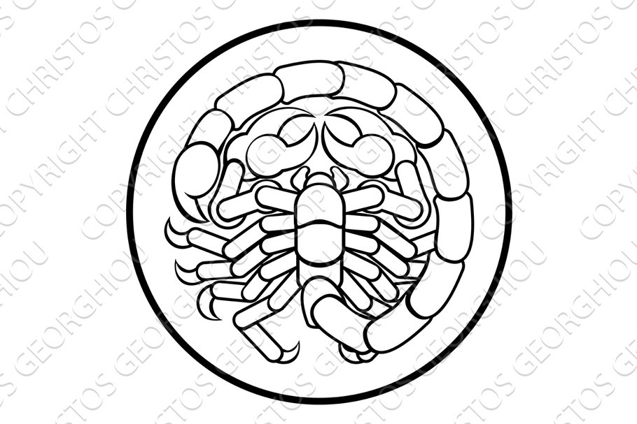 Scorpio Scorpion Zodiac Horoscope Sign in Illustrations - product preview 8