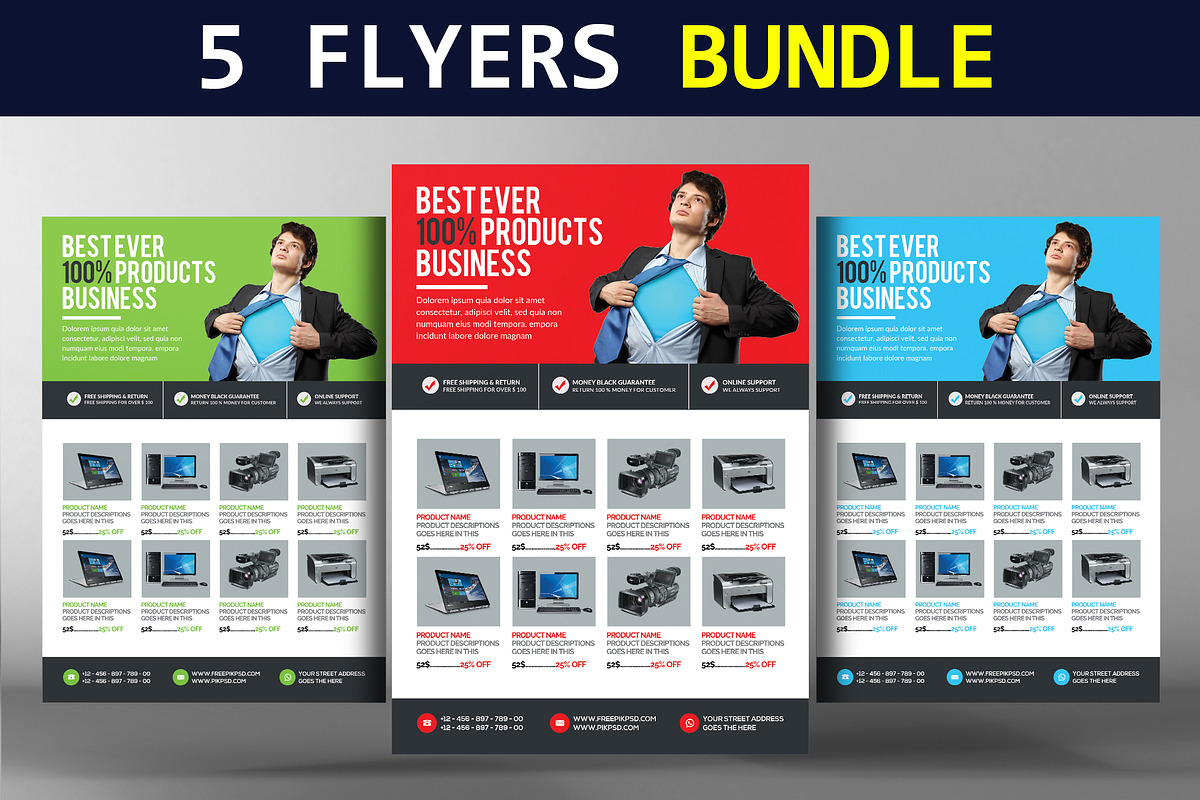 5 Clean & Creative Business Flyers in Flyer Templates - product preview 8