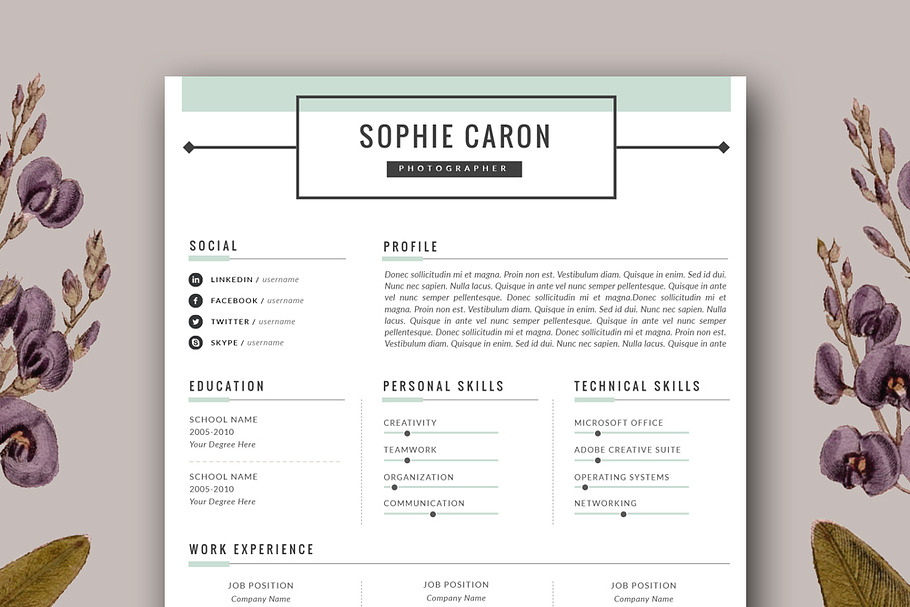 Resume + Cover Letter Template in Resume Templates - product preview 8