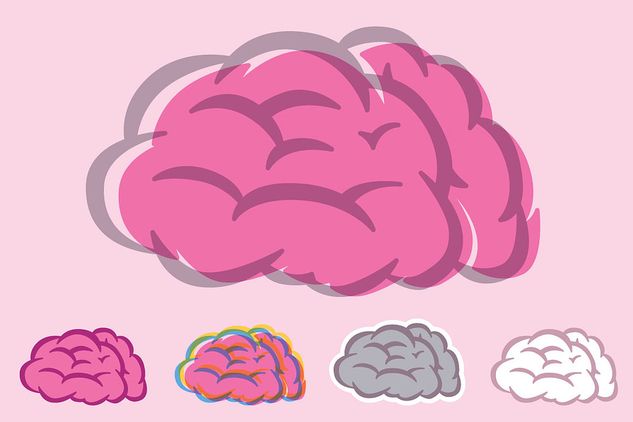 Brain set in Illustrations - product preview 8