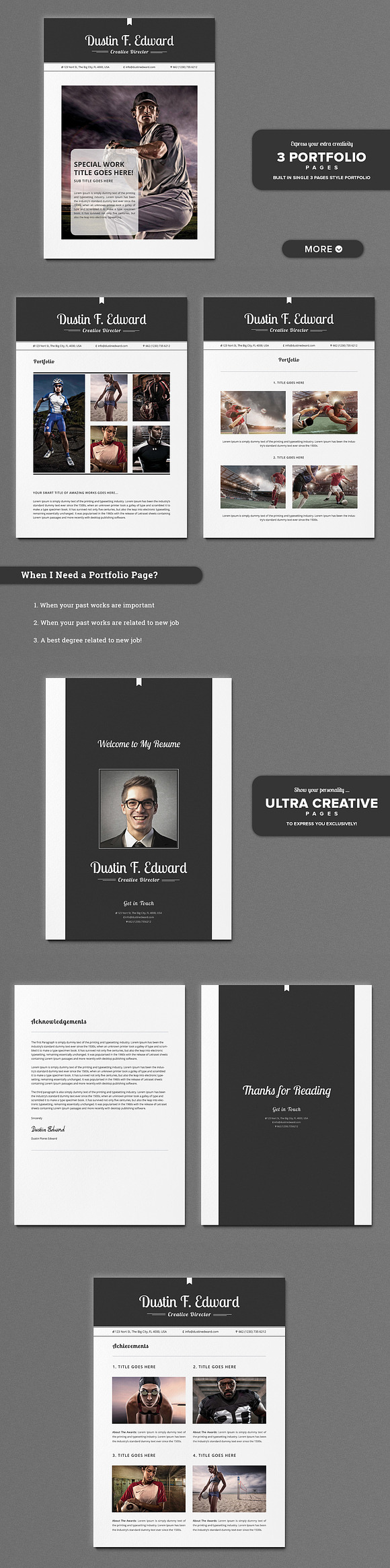 All in One Elegant Resume CV Pack in Resume Templates - product preview 4