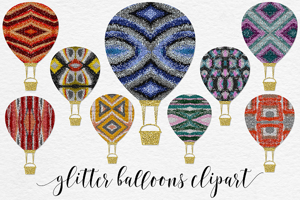 Multicolored Glitter Balloons Vol.2