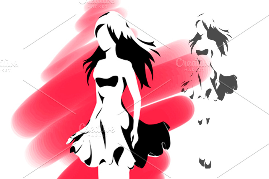 Female silhouette, outline drawing