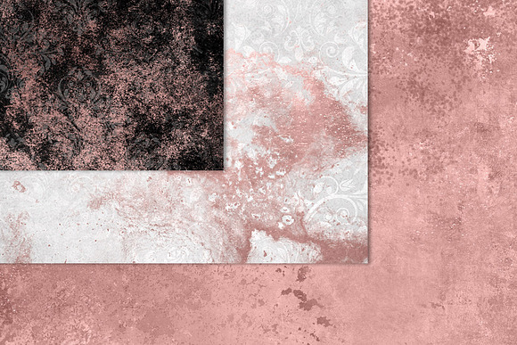 Rose Gold Grunge Digital Paper in Textures - product preview 1