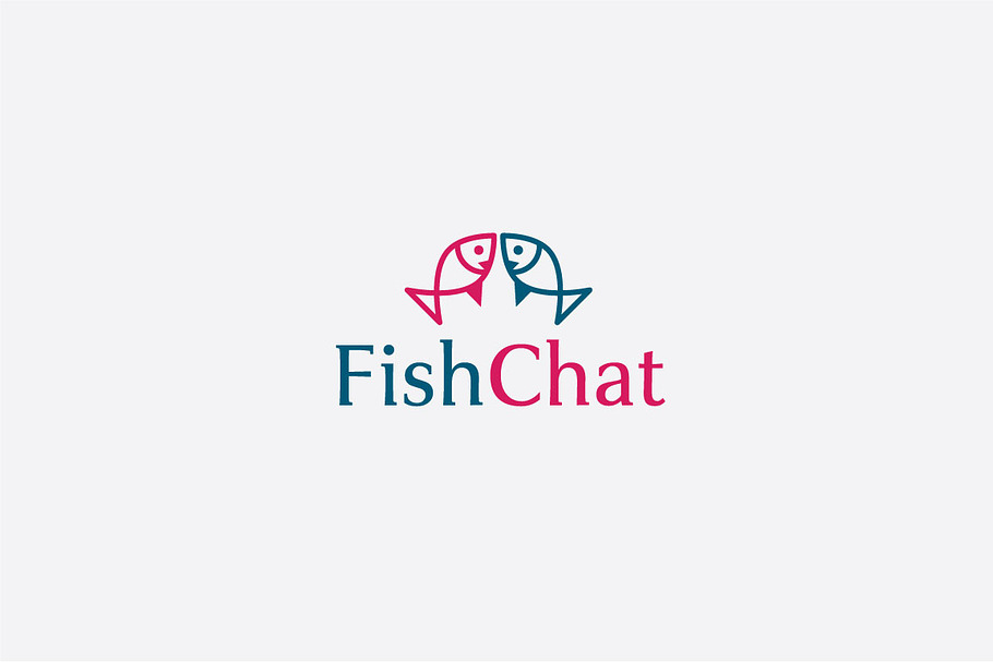 FishChat in Logo Templates - product preview 8