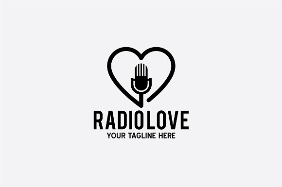 RADIO LOVE in Logo Templates - product preview 3