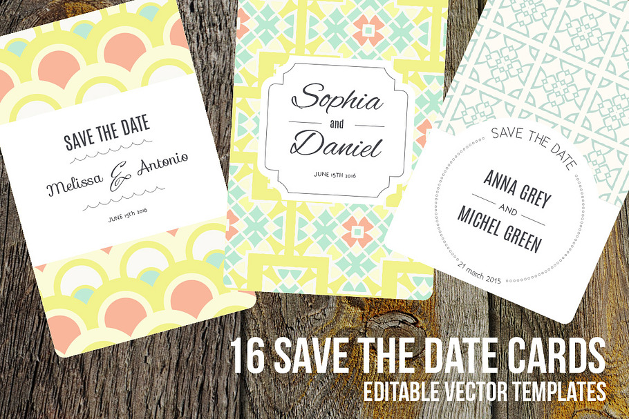 16 Save The Date editable cards