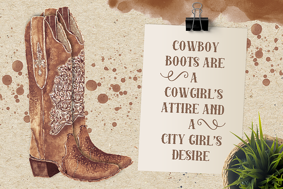 Super Detailed Cowboy Boots in Illustrations - product preview 1