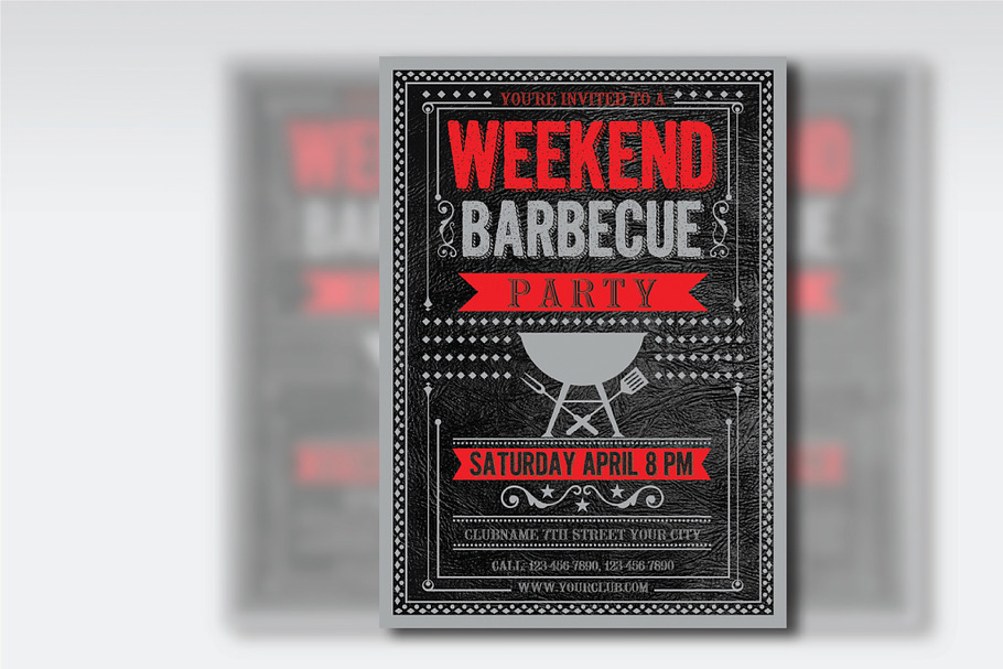 BBQ Weekend Party Flyer /Poster 1 in Flyer Templates - product preview 8