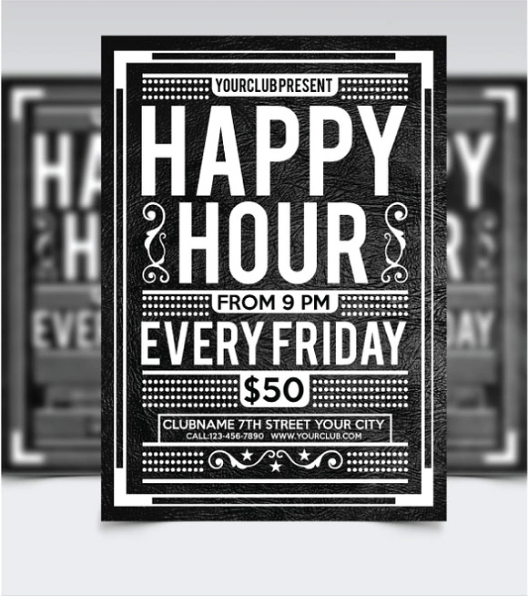 Happy Hour Flyer Vol1 in Flyer Templates - product preview 1
