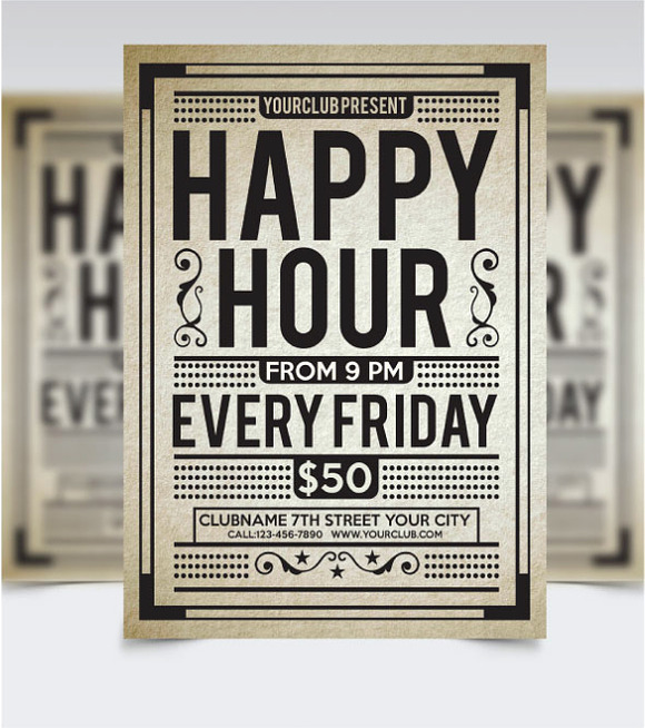 Happy Hour Flyer Vol1 in Flyer Templates - product preview 3