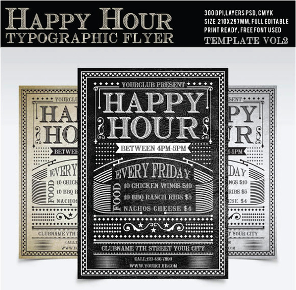 Happy Hour Flyer Vol2 in Flyer Templates - product preview 2
