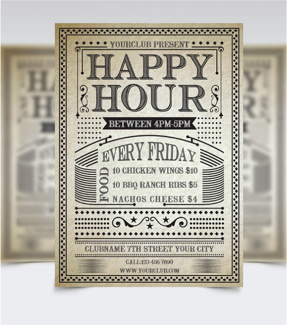 Happy Hour Flyer Vol2 in Flyer Templates - product preview 3