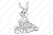 Easter Bunny With Basket of Eggs