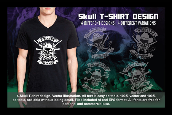 4-Skull T-Shirt in Illustrations - product preview 8