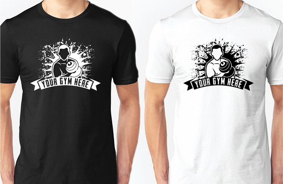 2 Fitness T-Shirt Template Vol 2 in Illustrations - product preview 3