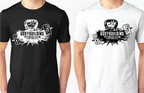 2 Fitness T-Shirt Template Vol 5 in Illustrations - product preview 4