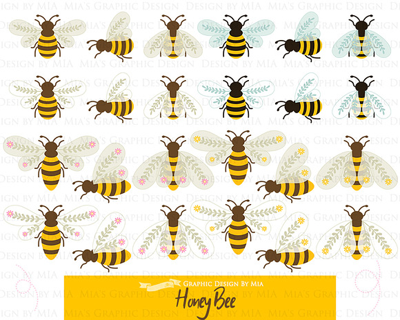 Bee, Honey Bee, Queen Bee in Illustrations - product preview 3