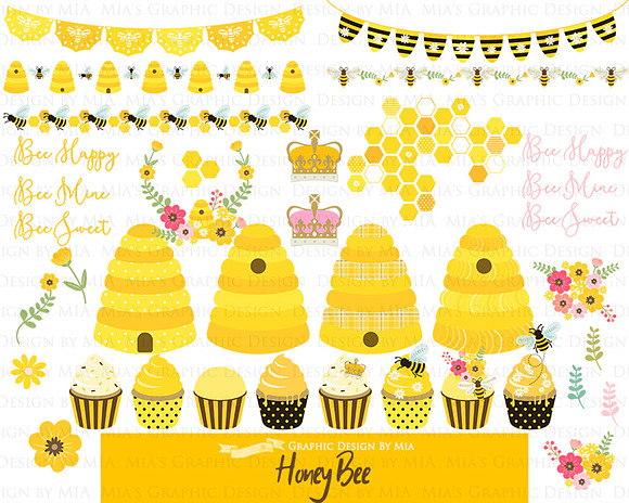 Bee, Honey Bee, Queen Bee in Illustrations - product preview 4