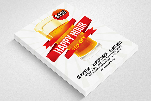 Happy Hour Psd Flyer Template in Flyer Templates - product preview 1