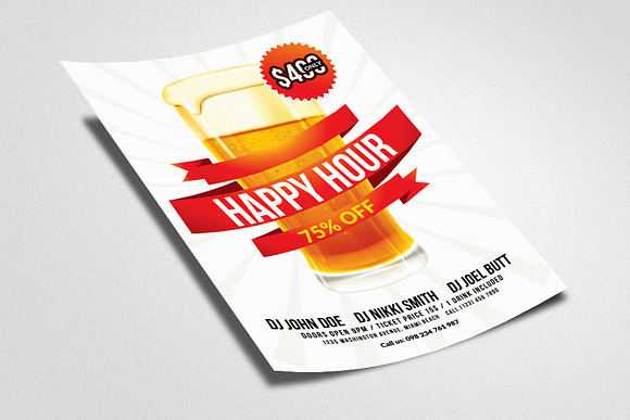 Happy Hour Psd Flyer Template in Flyer Templates - product preview 2
