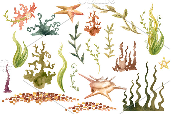 Watercolor Mermaids Collection in Illustrations - product preview 2