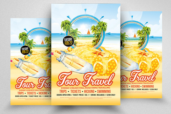 10 Tour Travel Agency Flyers Bundle in Flyer Templates - product preview 1