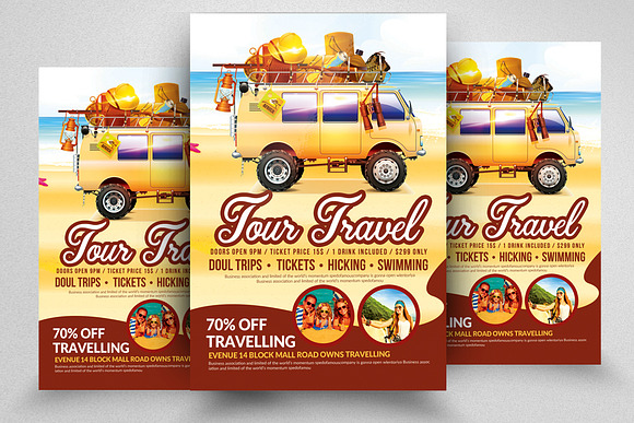 10 Tour Travel Agency Flyers Bundle in Flyer Templates - product preview 2
