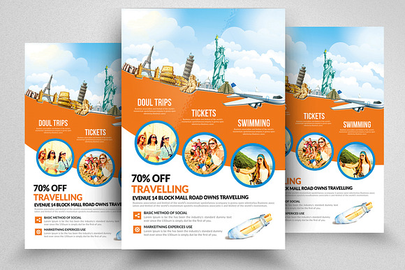 10 Tour Travel Agency Flyers Bundle in Flyer Templates - product preview 3