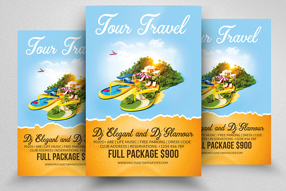 10 Tour Travel Agency Flyers Bundle in Flyer Templates - product preview 5