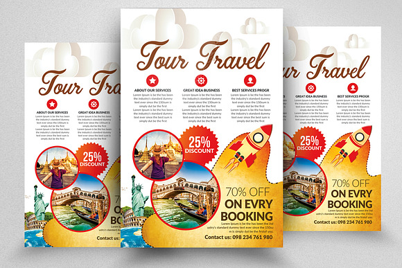 10 Tour Travel Agency Flyers Bundle in Flyer Templates - product preview 6