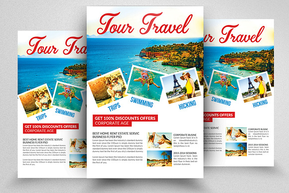 10 Tour Travel Agency Flyers Bundle in Flyer Templates - product preview 7
