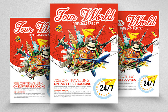 10 Tour Travel Agency Flyers Bundle in Flyer Templates - product preview 10
