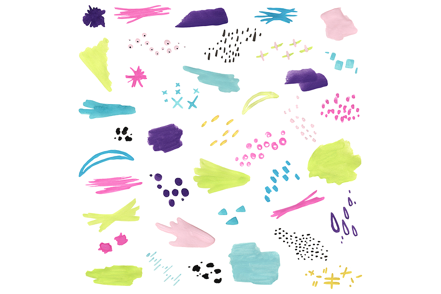 Bright Abstract Watercolor Clipart