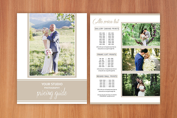 Photography Price List Template in Card Templates - product preview 1