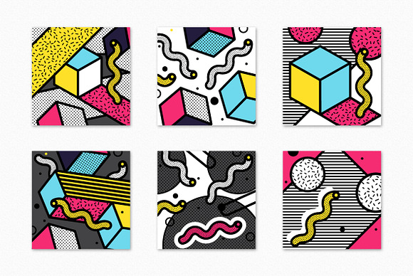 40 vector Neo memphis backgrounds in Patterns - product preview 1