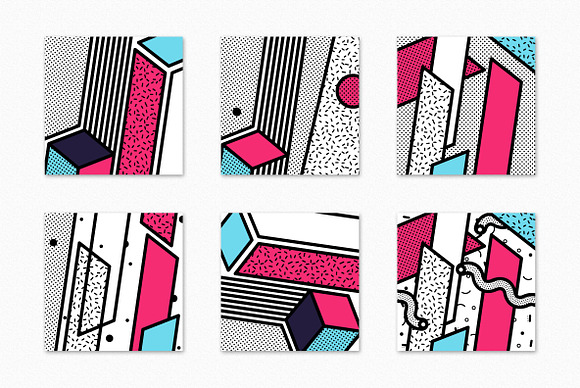 40 vector Neo memphis backgrounds in Patterns - product preview 2