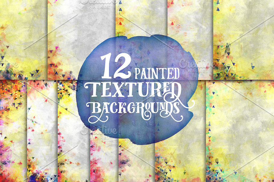 12 Painted Textured Papers in Patterns - product preview 8