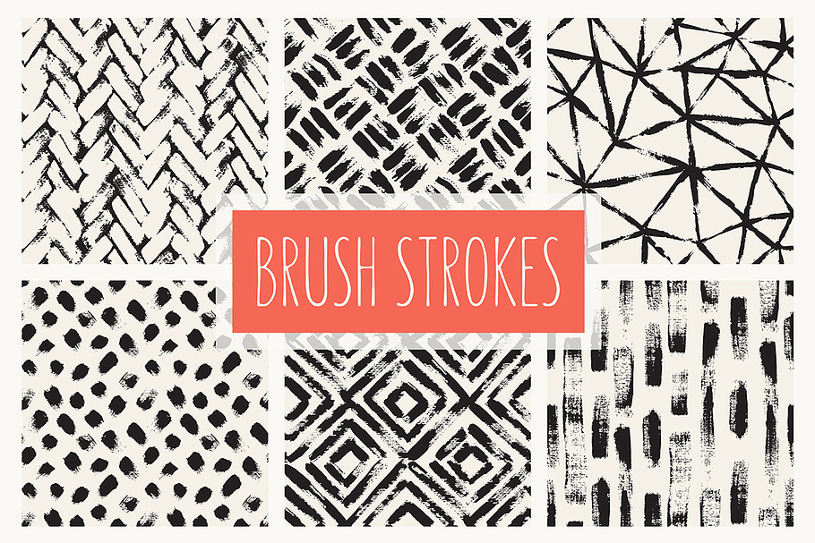 Brush Strokes. Seamless Patterns v.1 in Patterns - product preview 8