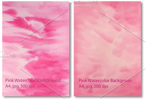 Pink Watercolor Texture Background in Patterns - product preview 3