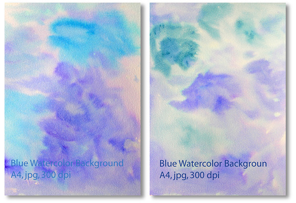 Blue Watercolor textured background in Objects - product preview 2