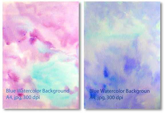 Blue Watercolor textured background in Objects - product preview 3