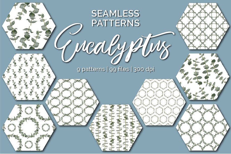 Eucalyptus Seamless Patterns