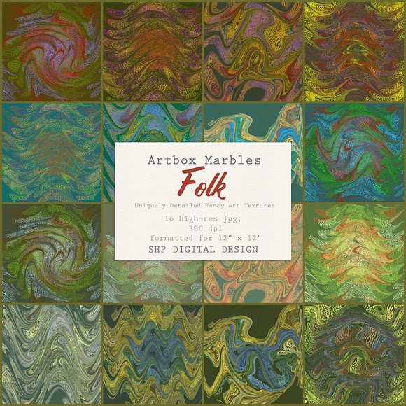 Art Textures:  Marbled Folk Song in Textures - product preview 3