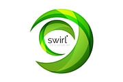 Digital techno swirl circle business icon