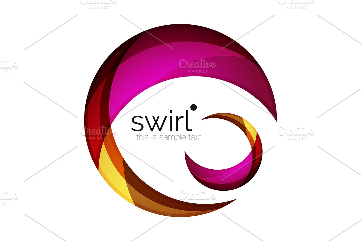 Digital techno swirl circle business icon in Illustrations - product preview 8