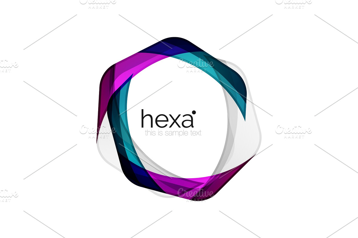 Clean professional business hexagon emblem in Illustrations - product preview 8