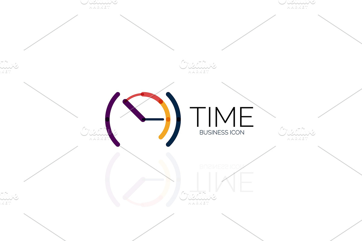 Vector abstract logo idea, time concept or clock business icon. Creative logotype design template in Illustrations - product preview 8
