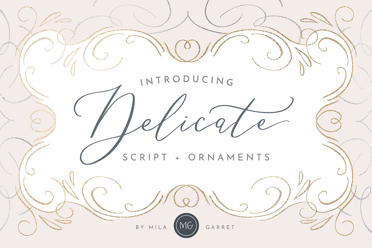 Delicate Elegant Script & Ornaments in Elegant Fonts - product preview 8