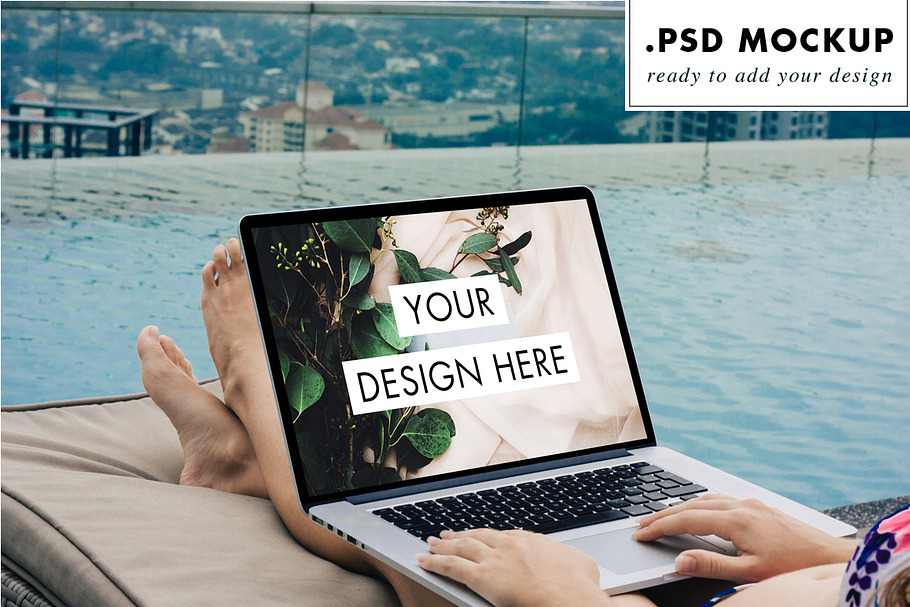 Web design mockup pool in Mobile & Web Mockups - product preview 8